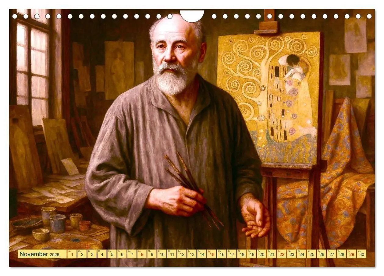 Bild: 9783516669046 | Gustav Klimt. Sein Leben, seine Kunstwerke (Wandkalender 2026 DIN...