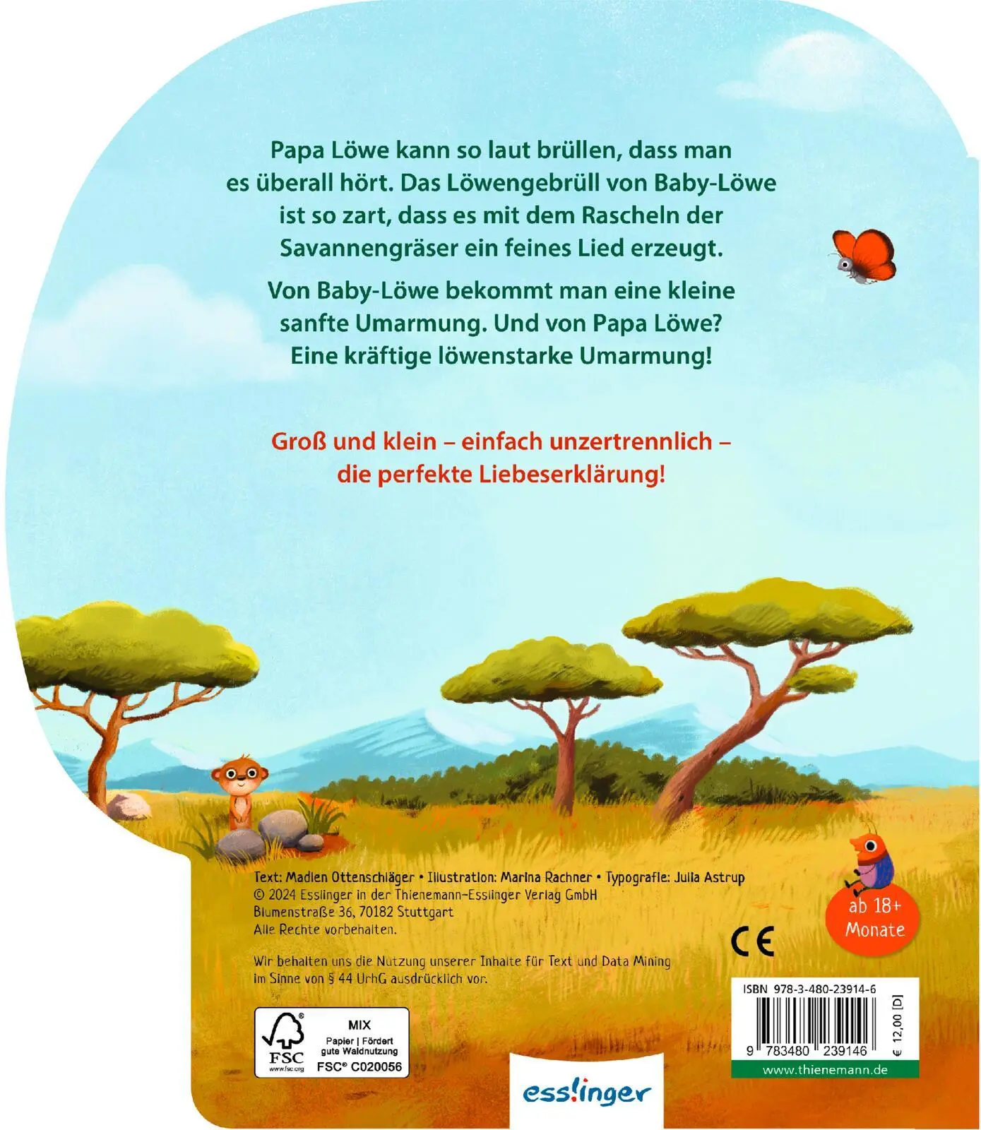 Rückseite: 9783480239146 | Papa und ich - unzertrennlich! | Madlen Ottenschläger | Buch | 12 S.