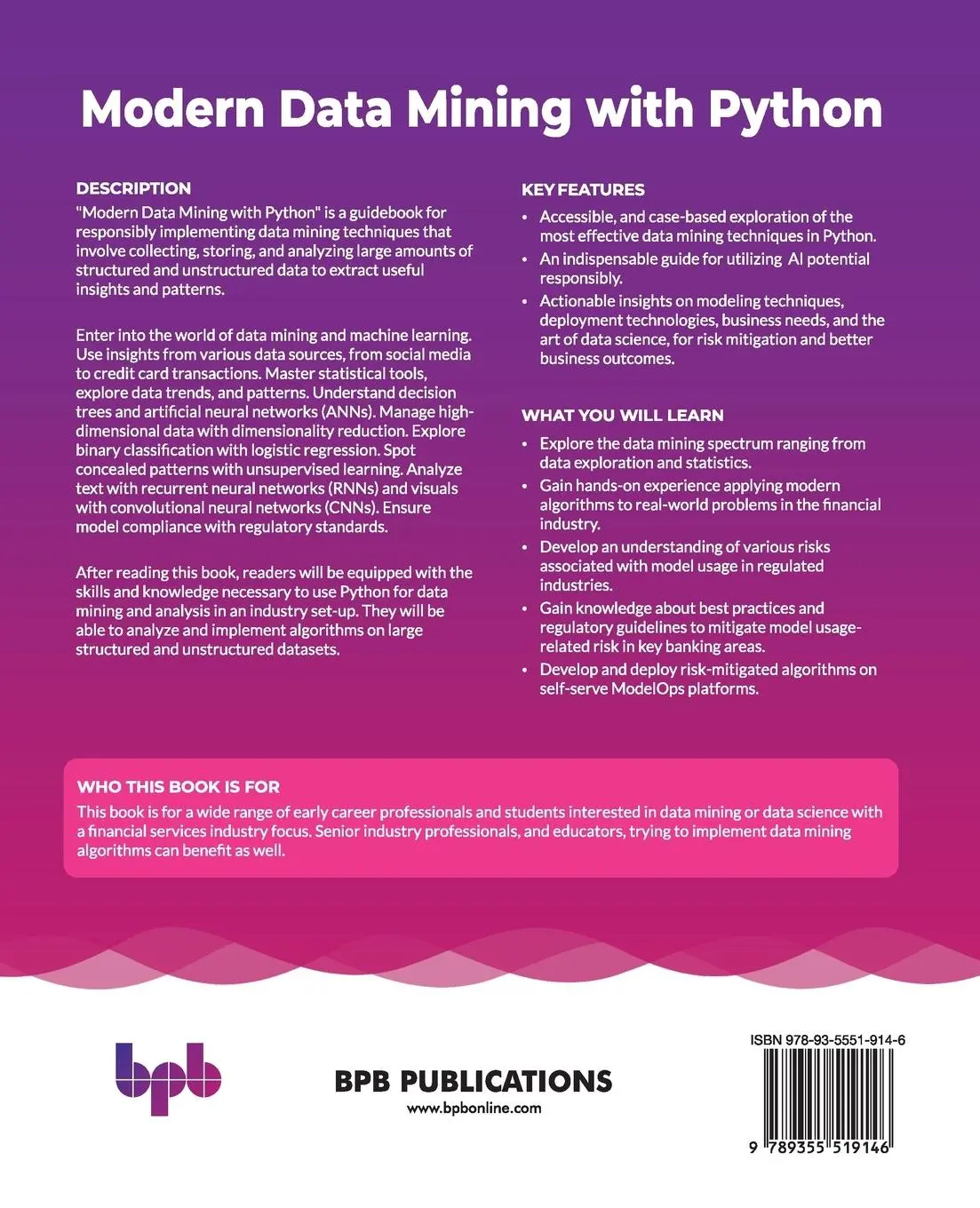 Rückseite: 9789355519146 | Modern Data Mining with Python | Dushyant Singh Sengar (u. a.) | Buch