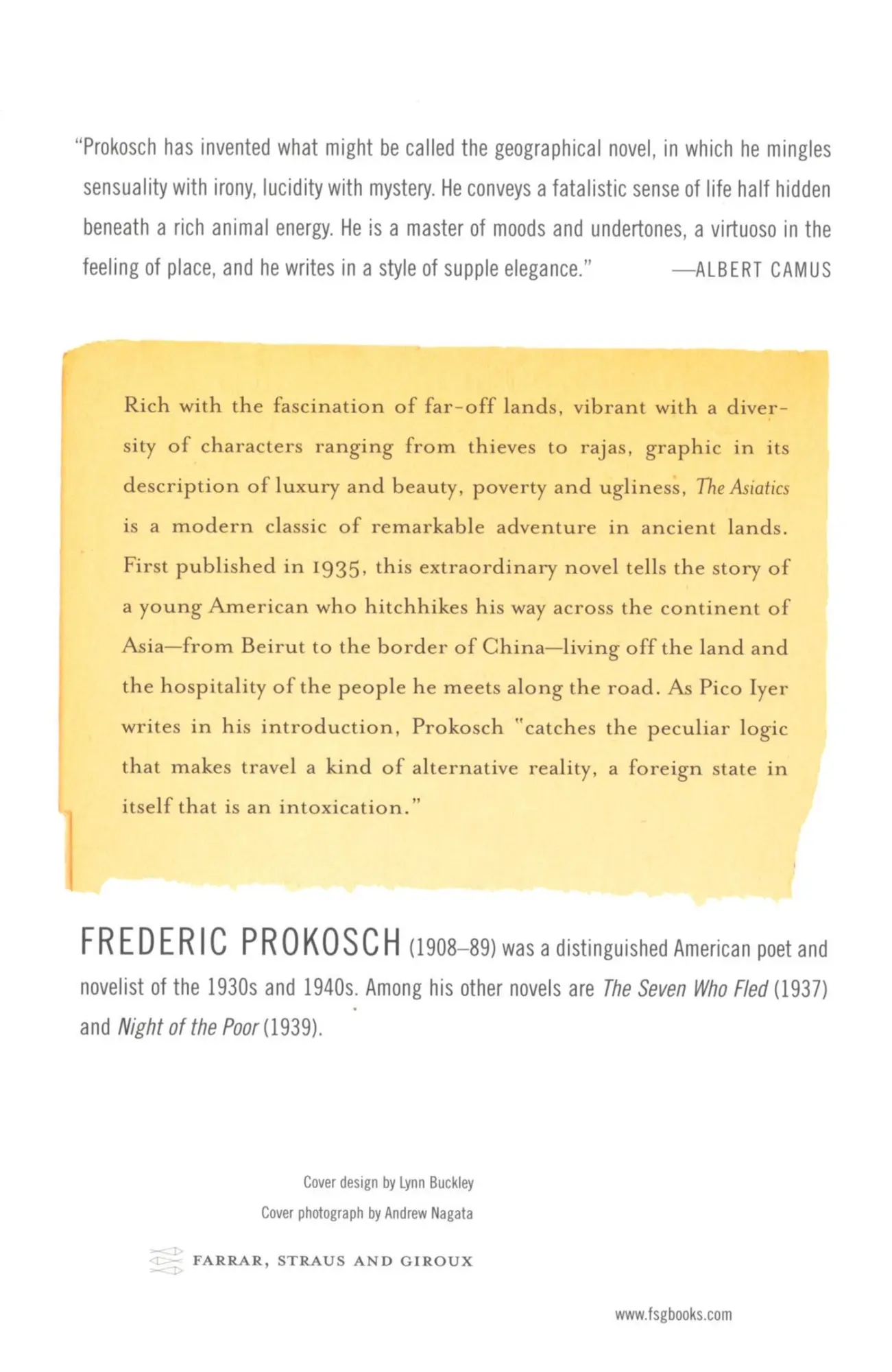 Rückseite: 9780374529246 | The Asiatics | Frederic Prokosch | Taschenbuch | Englisch | 2005