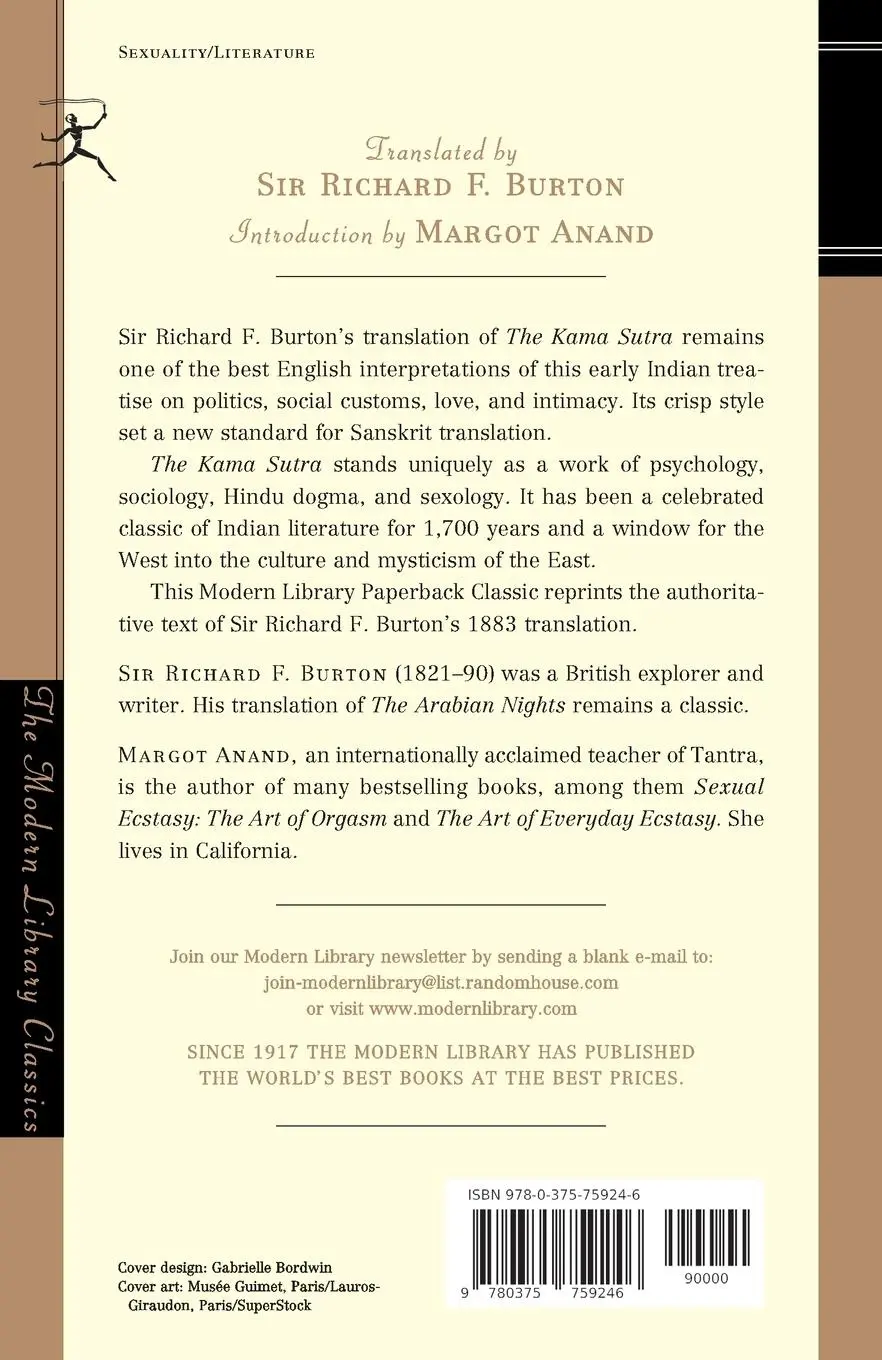 Rückseite: 9780375759246 | The Kama Sutra of Vatsyayana | Sir Richard Francis Burton | Buch