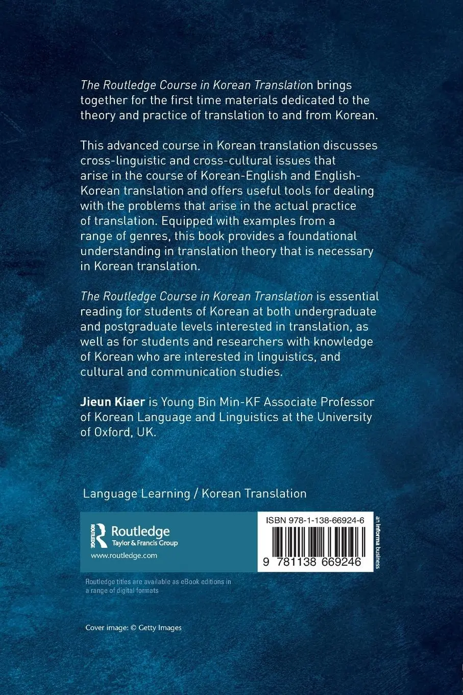 Rückseite: 9781138669246 | The Routledge Course in Korean Translation | Jieun Kiaer | Taschenbuch