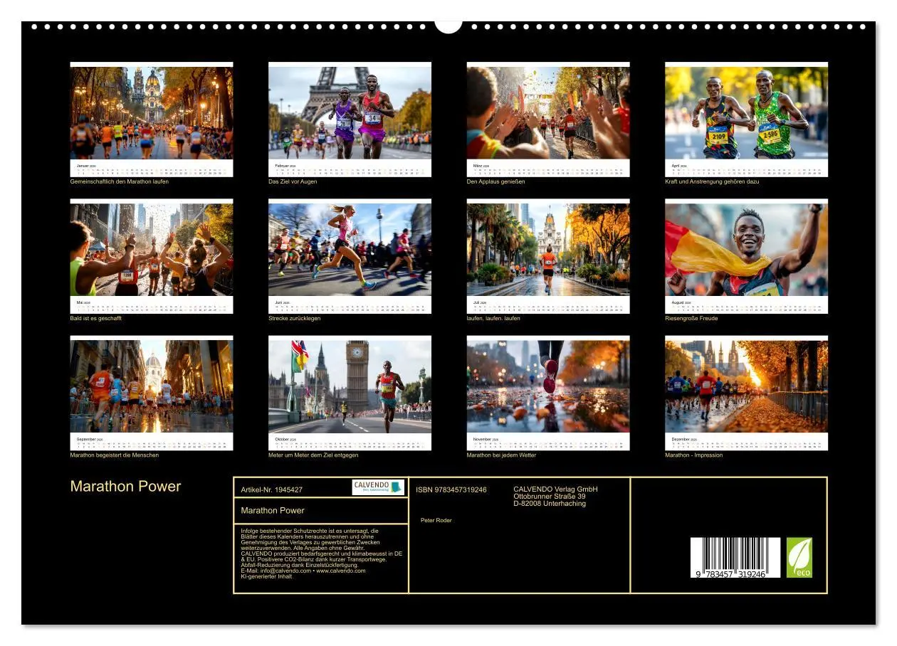 Bild: 9783457319246 | Marathon Power (hochwertiger Premium Wandkalender 2026 DIN A2...