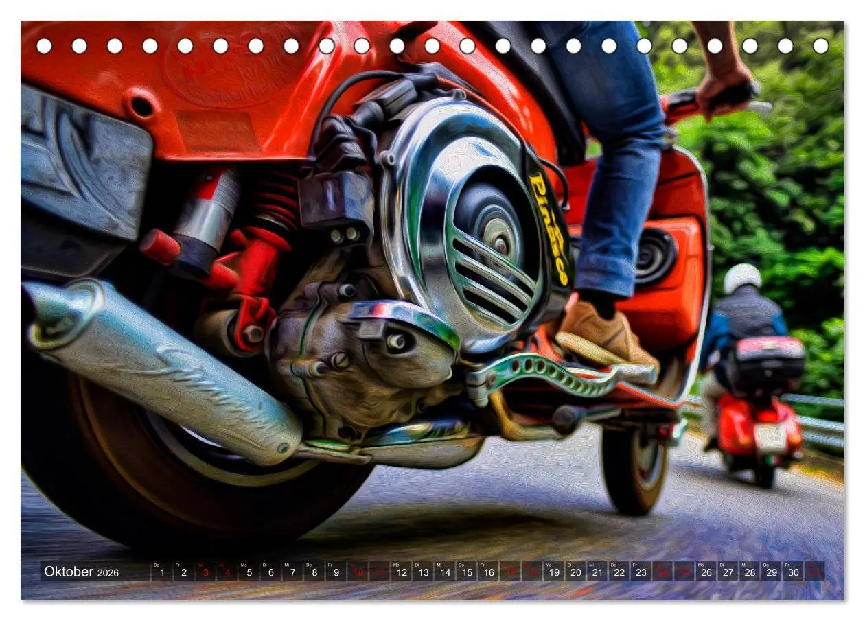 Bild: 9783457869246 | Vespazieren (Tischkalender 2026 DIN A5 quer), CALVENDO Monatskalender