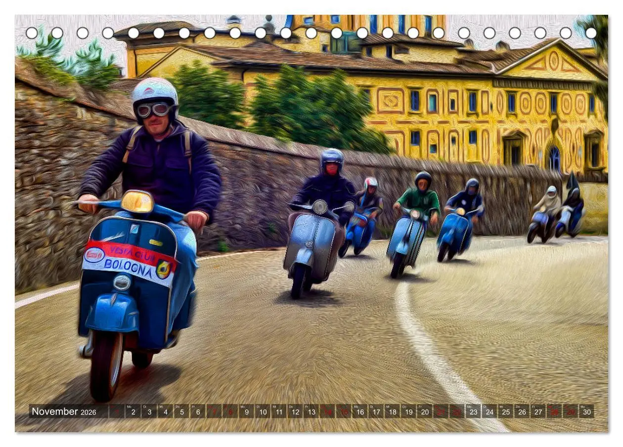 Bild: 9783457869246 | Vespazieren (Tischkalender 2026 DIN A5 quer), CALVENDO Monatskalender
