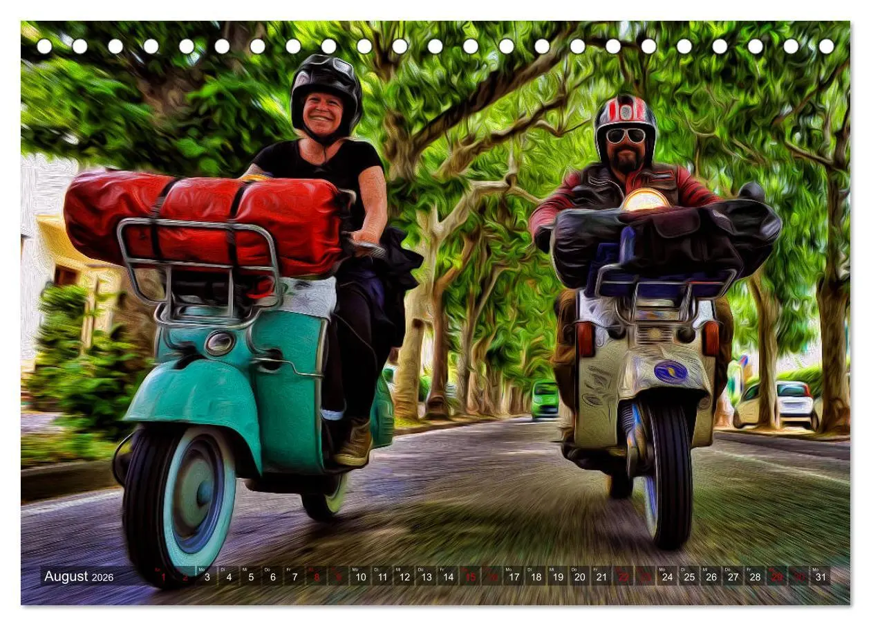 Bild: 9783457869246 | Vespazieren (Tischkalender 2026 DIN A5 quer), CALVENDO Monatskalender
