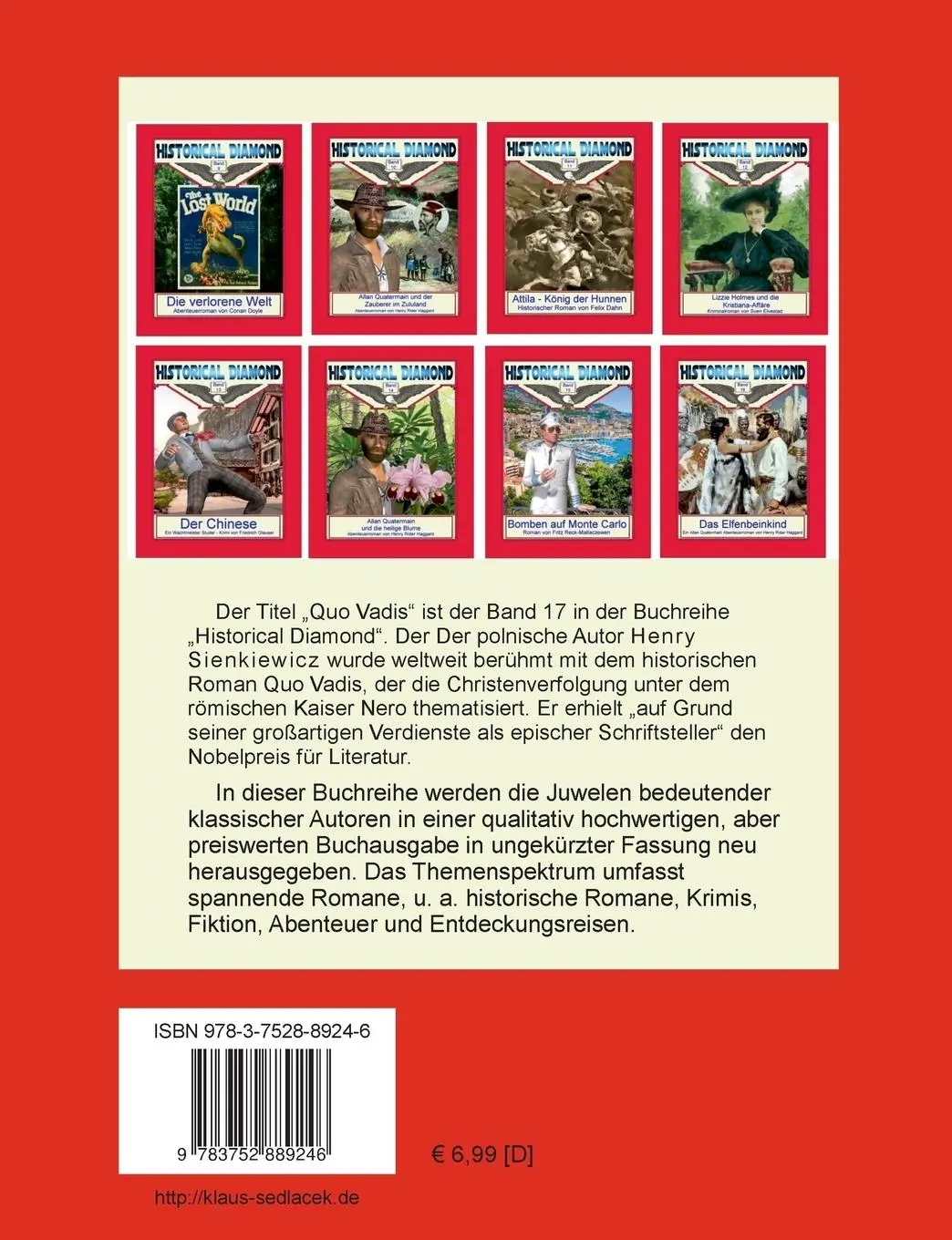 Rückseite: 9783752889246 | Quo Vadis | Historienepos vom Nobelpreisträger | Henryk Sienkiewicz