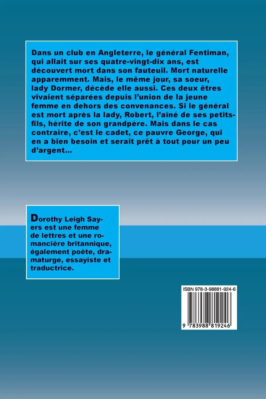Rückseite: 9783988819246 | Lord Peter et le Bellona club | Dorothy L. Sayers | Taschenbuch | 2024