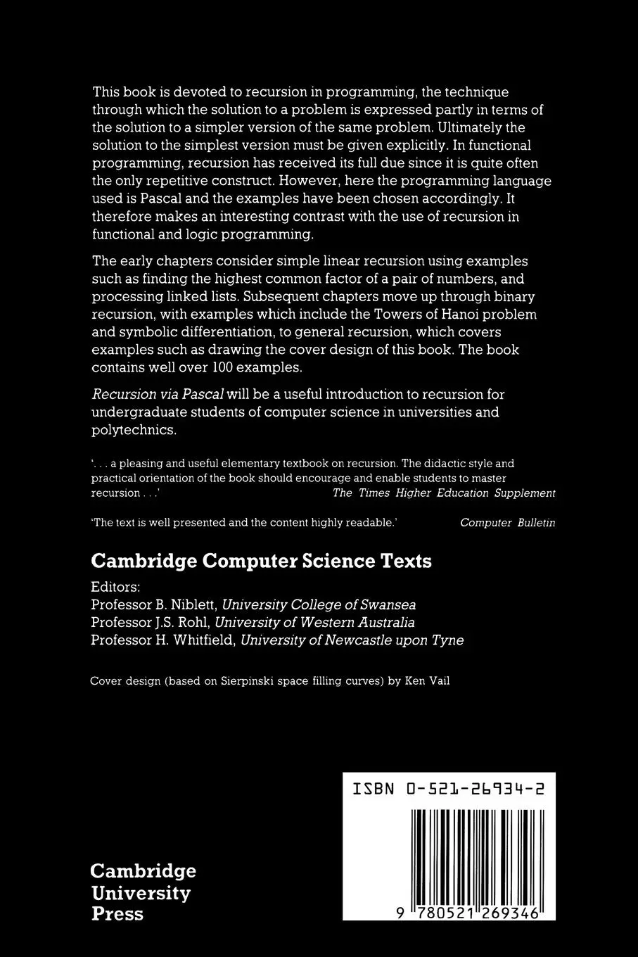 Rückseite: 9780521269346 | Recursion Via Pascal | J. S. Rohl (u. a.) | Taschenbuch | Englisch