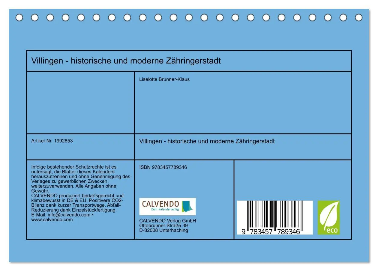 Bild: 9783457789346 | Villingen - historische und moderne Zähringerstadt (Tischkalender...