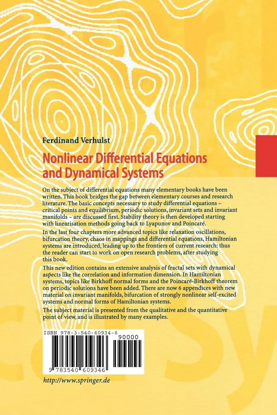 Rückseite: 9783540609346 | Nonlinear Differential Equations and Dynamical Systems | Verhulst | x