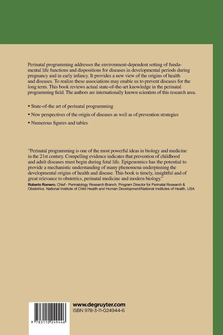 Rückseite: 9783110249446 | Perinatal Programming | The State of the Art | Andreas Plagemann | XVI