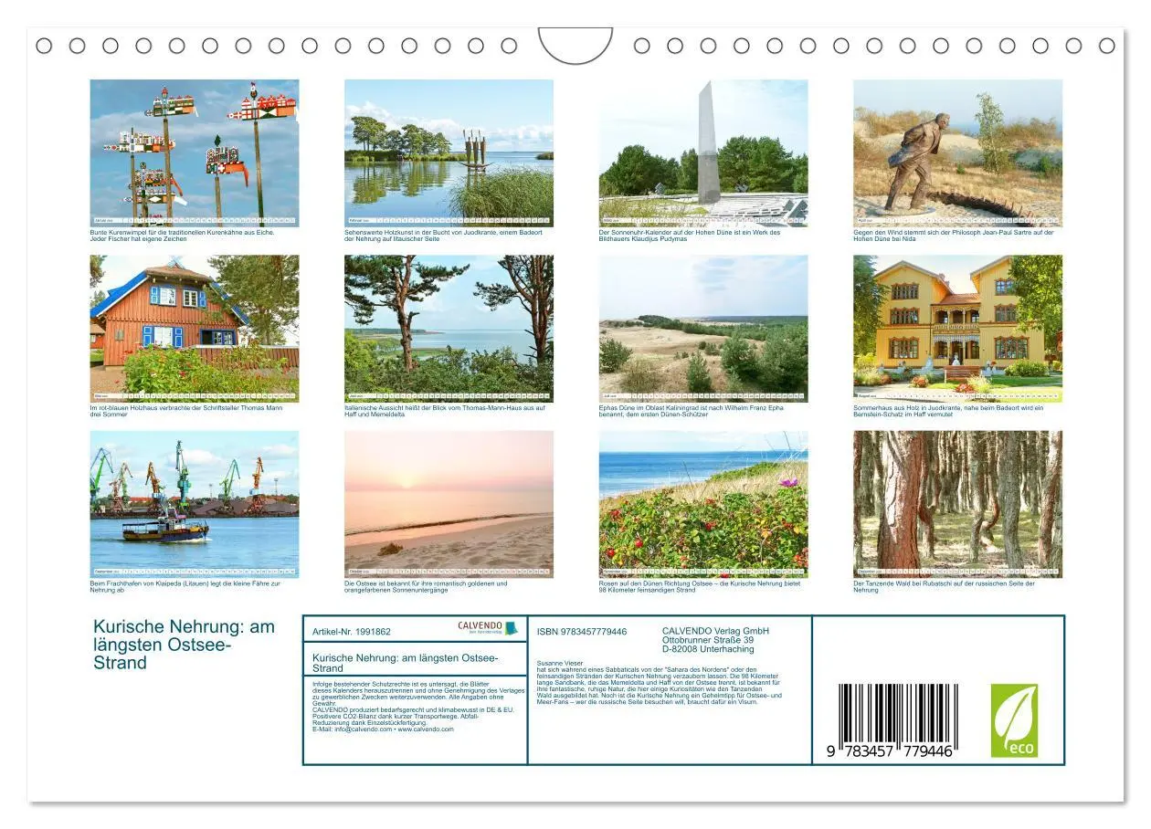 Bild: 9783457779446 | Kurische Nehrung: am längsten Ostsee-Strand (Wandkalender 2026 DIN...