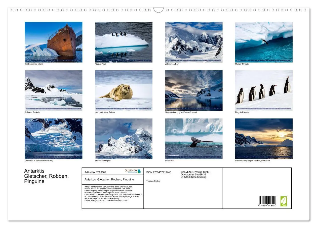 Bild: 9783457919446 | Antarktis Gletscher, Robben, Pinguine (Wandkalender 2026 DIN A2...