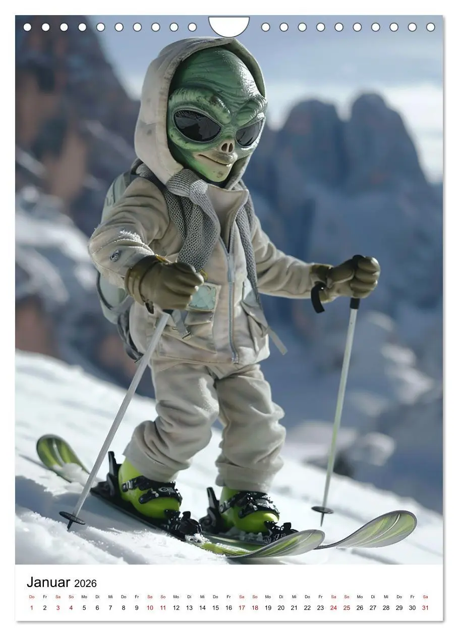 Bild: 9783516249446 | Aliens im Urlaub (Wandkalender 2026 DIN A4 hoch), CALVENDO...