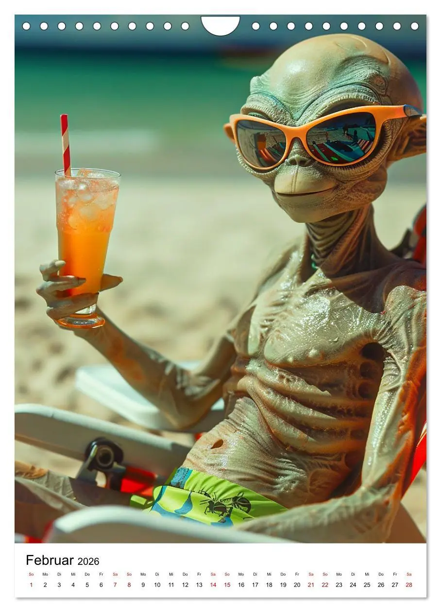 Bild: 9783516249446 | Aliens im Urlaub (Wandkalender 2026 DIN A4 hoch), CALVENDO...