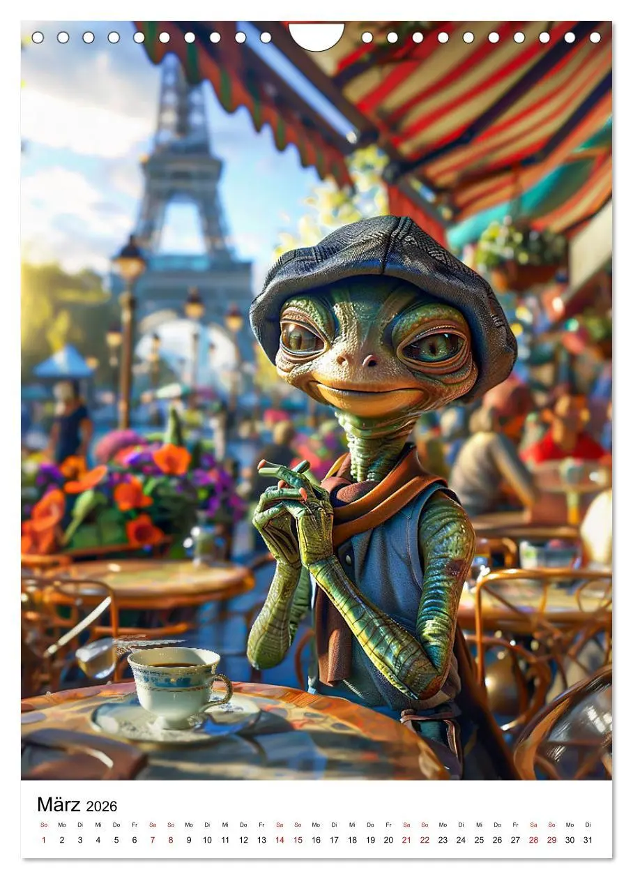 Bild: 9783516249446 | Aliens im Urlaub (Wandkalender 2026 DIN A4 hoch), CALVENDO...
