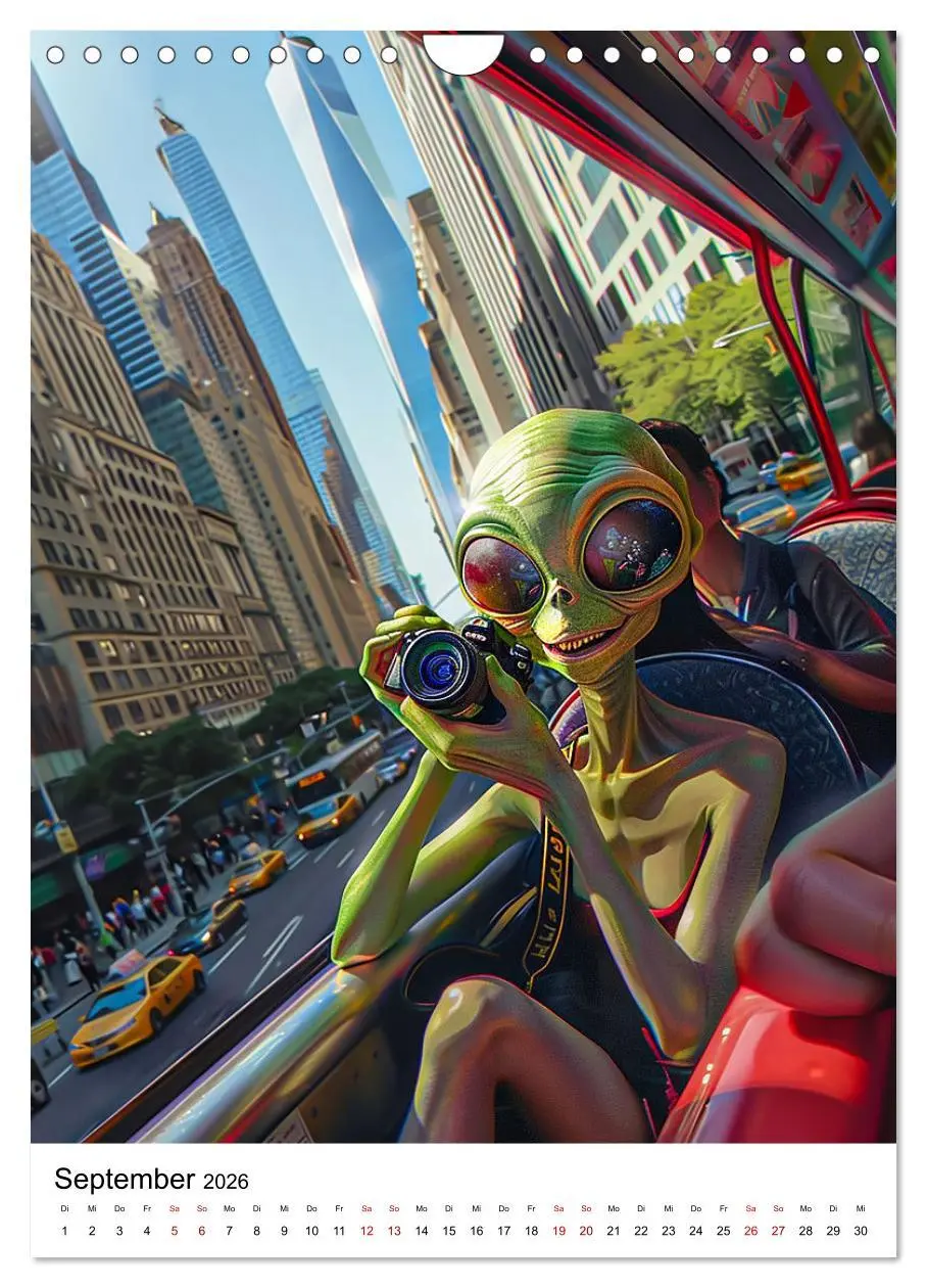 Bild: 9783516249446 | Aliens im Urlaub (Wandkalender 2026 DIN A4 hoch), CALVENDO...