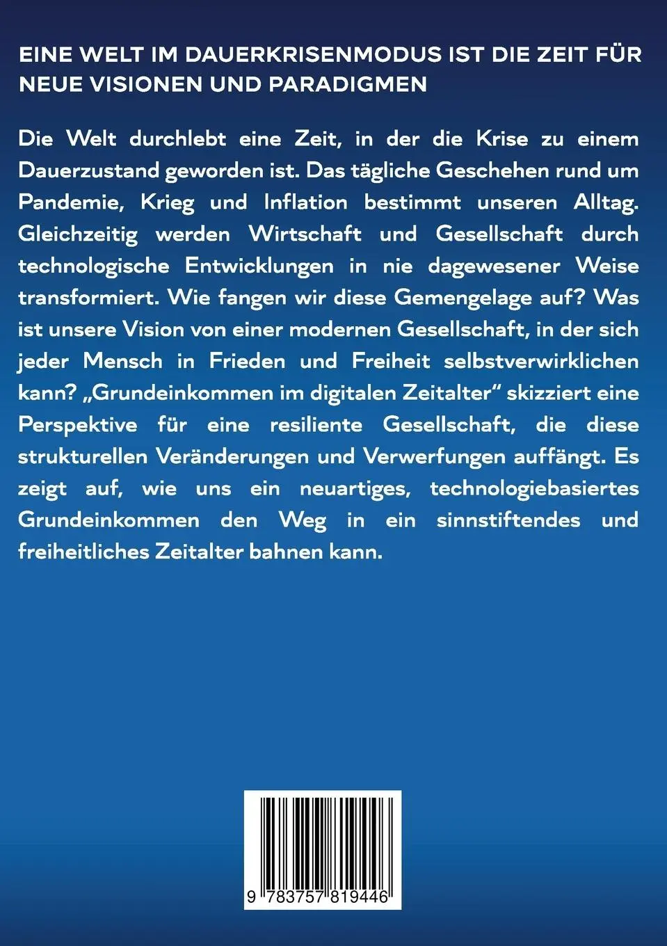 Rückseite: 9783757819446 | Grundeinkommen im digitalen Zeitalter | Maximilian Weigand | Buch
