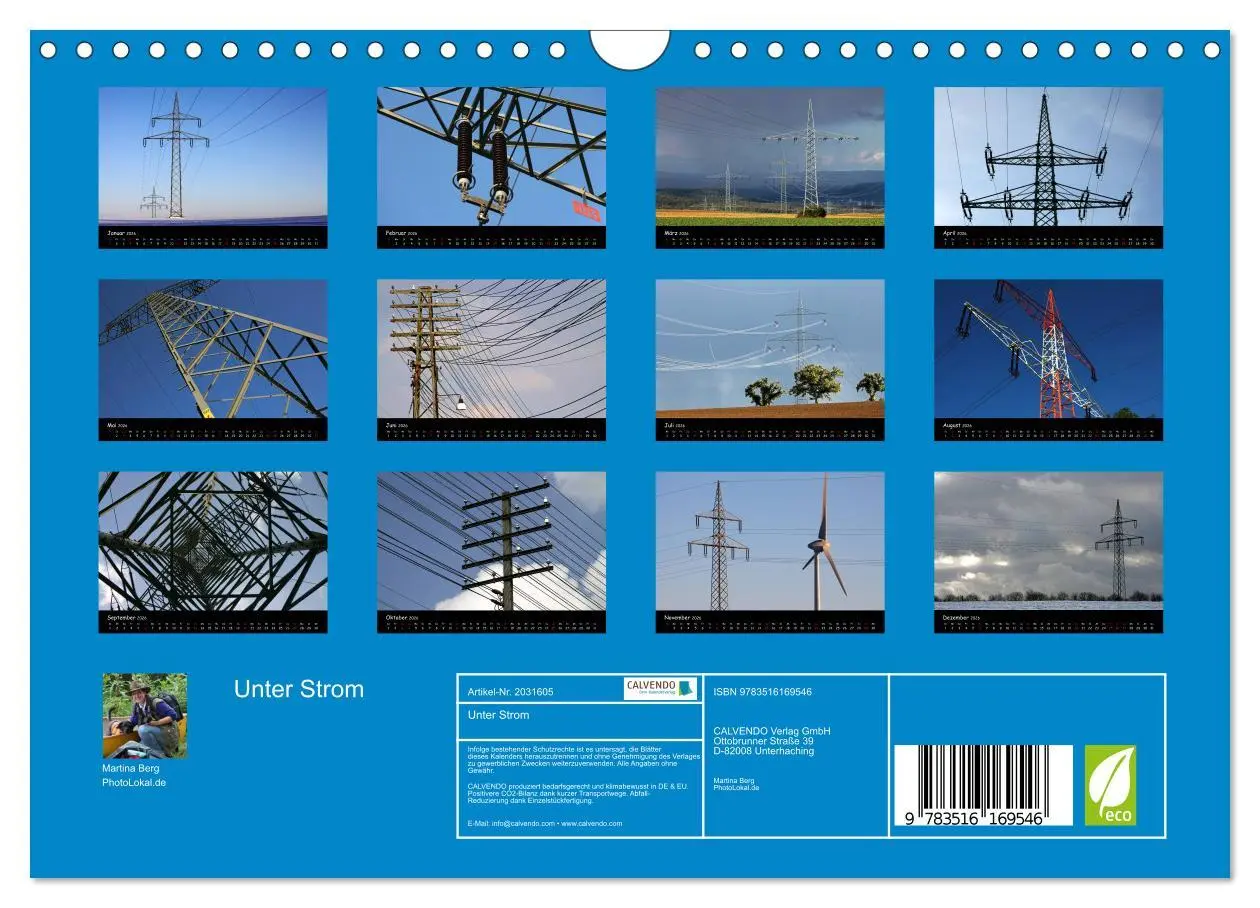 Bild: 9783516169546 | Unter Strom (Wandkalender 2026 DIN A4 quer), CALVENDO Monatskalender