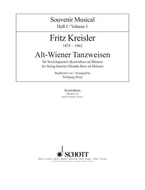 Cover: 9790001179546 | Alt-Wiener Tanzweisen | Caprice viennois | Fritz Kreisler | Deutsch