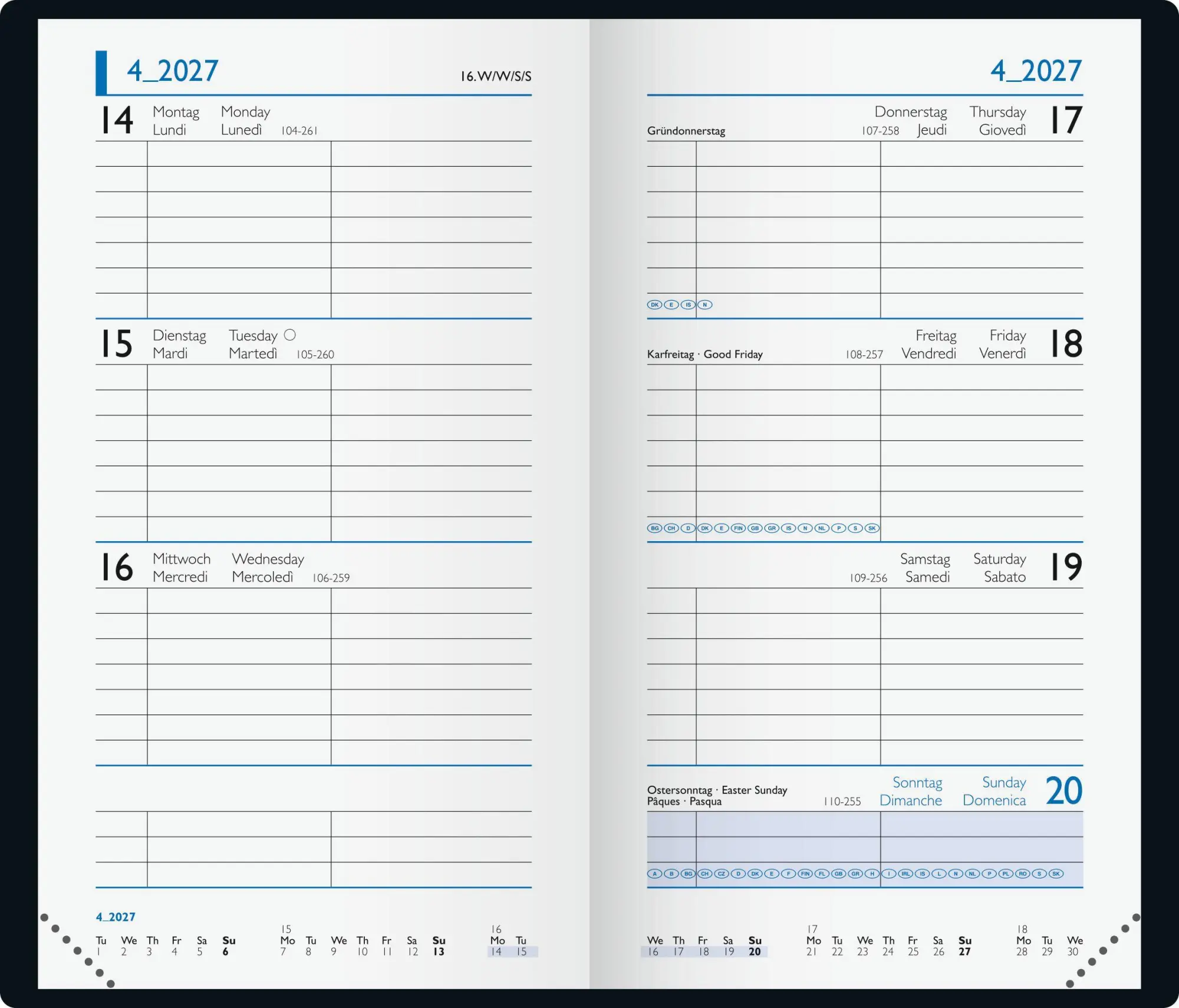 Bild: 4061947159646 | BRUNNEN 1075615027 Taschenkalender Mod. 756 2027 "Botanical" A6,...