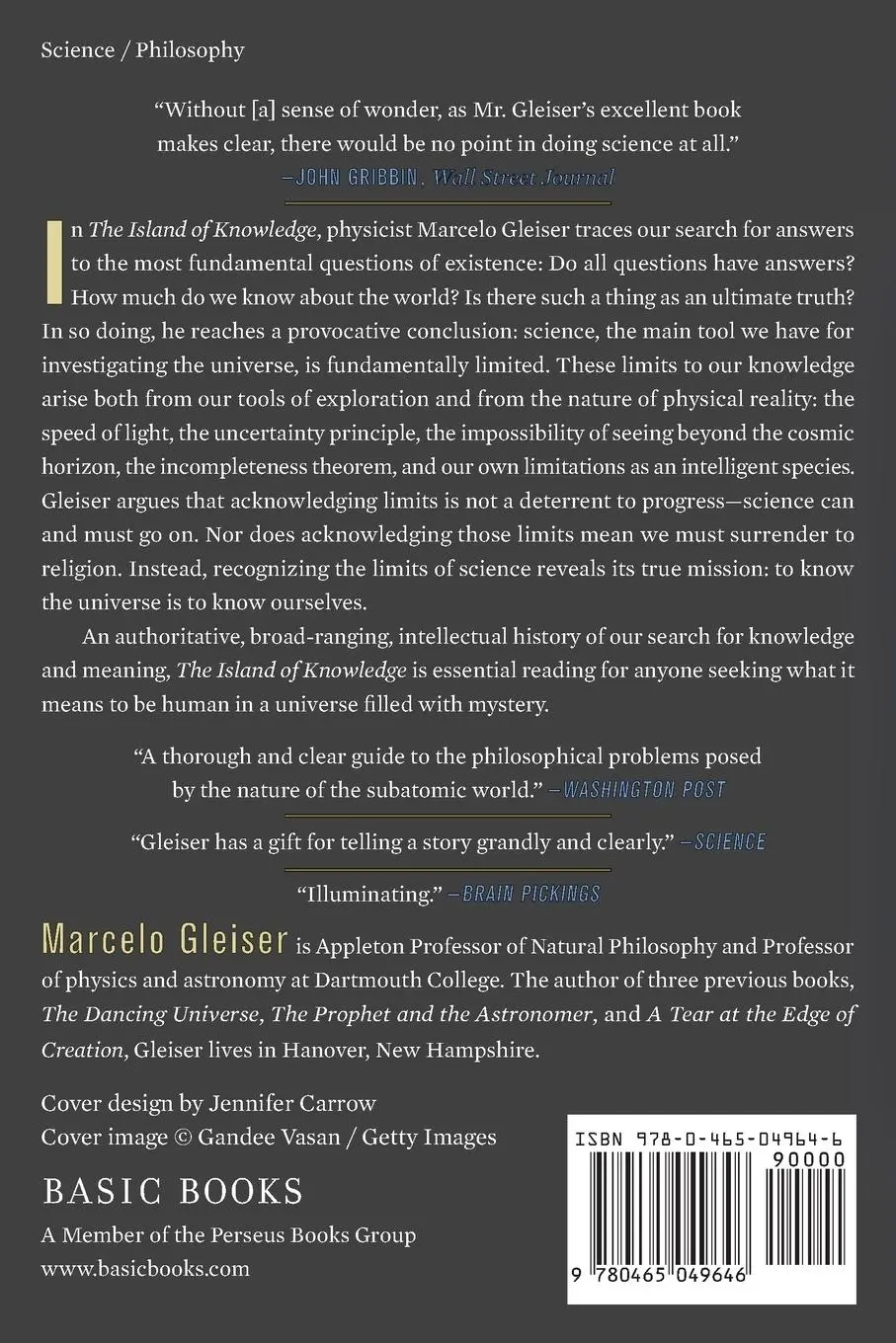 Rückseite: 9780465049646 | The Island of Knowledge | Marcelo Gleiser | Taschenbuch | Englisch