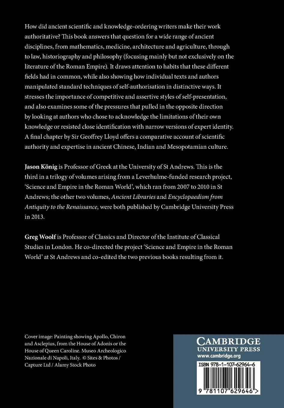 Rückseite: 9781107629646 | Authority and Expertise in Ancient Scientific Culture | König (u. a.)