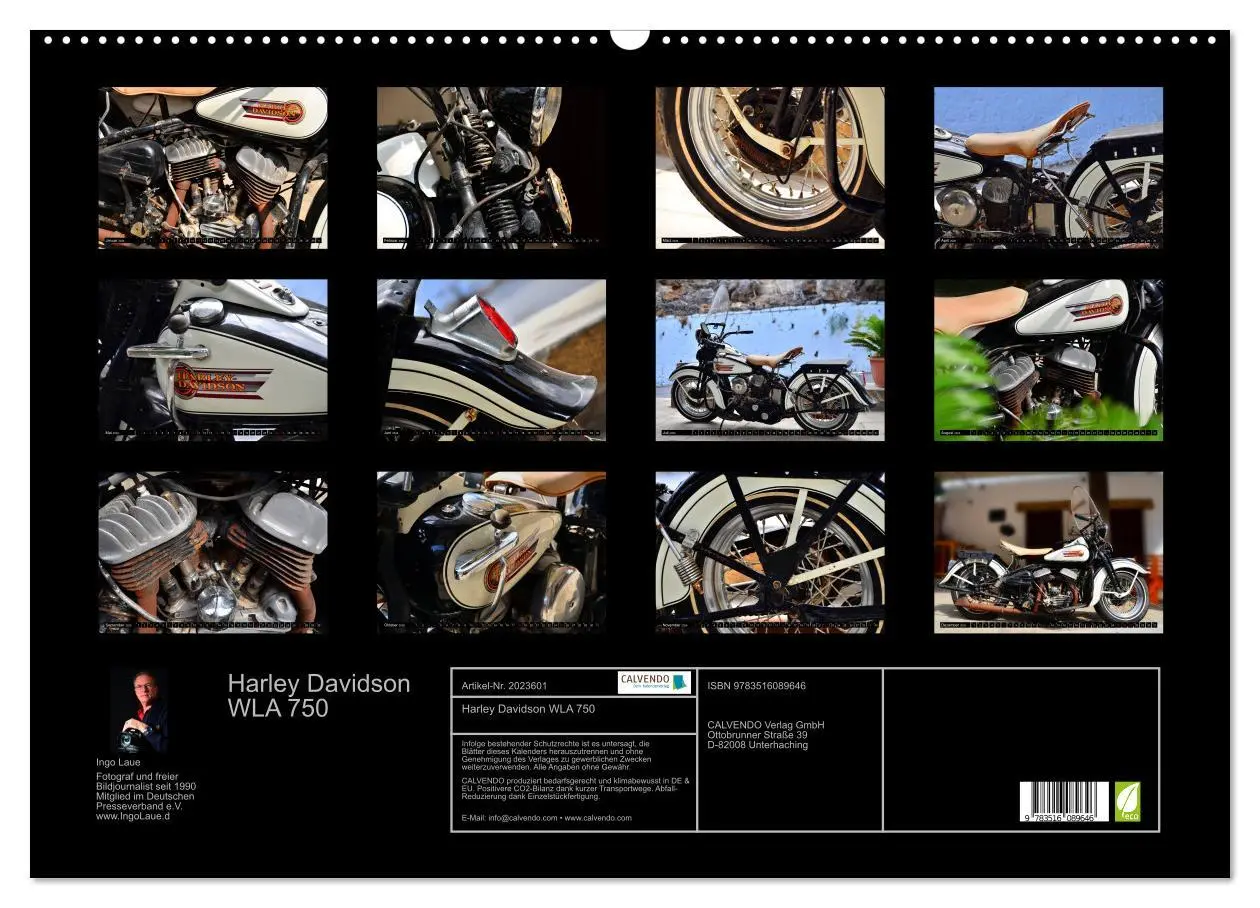 Bild: 9783516089646 | Harley Davidson WLA 750 (Wandkalender 2026 DIN A2 quer), CALVENDO...