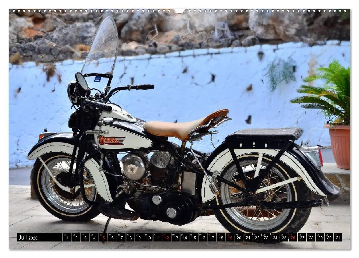 Bild: 9783516089646 | Harley Davidson WLA 750 (Wandkalender 2026 DIN A2 quer), CALVENDO...