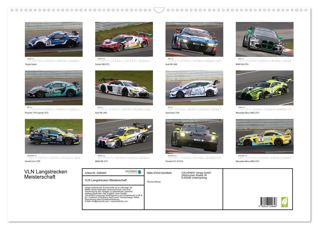 Bild: 9783516229646 | VLN Langstrecken Meisterschaft (Wandkalender 2026 DIN A2 quer),...