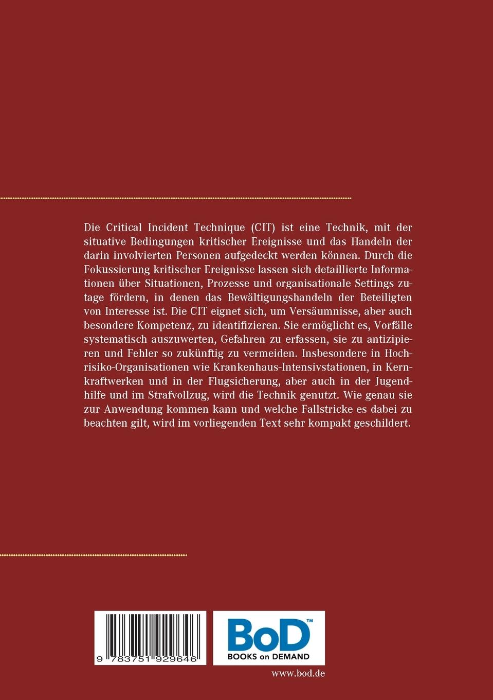 Rückseite: 9783751929646 | Handlungskompetenz erfassen mit der Critical Incident Technique | Buch