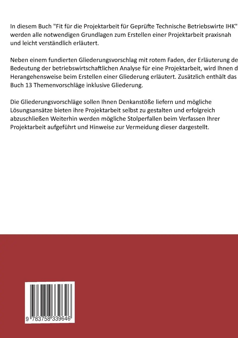 Rückseite: 9783758339646 | Fit für die Projektarbeit | Geprüfte Technische Betriebswirte IHK