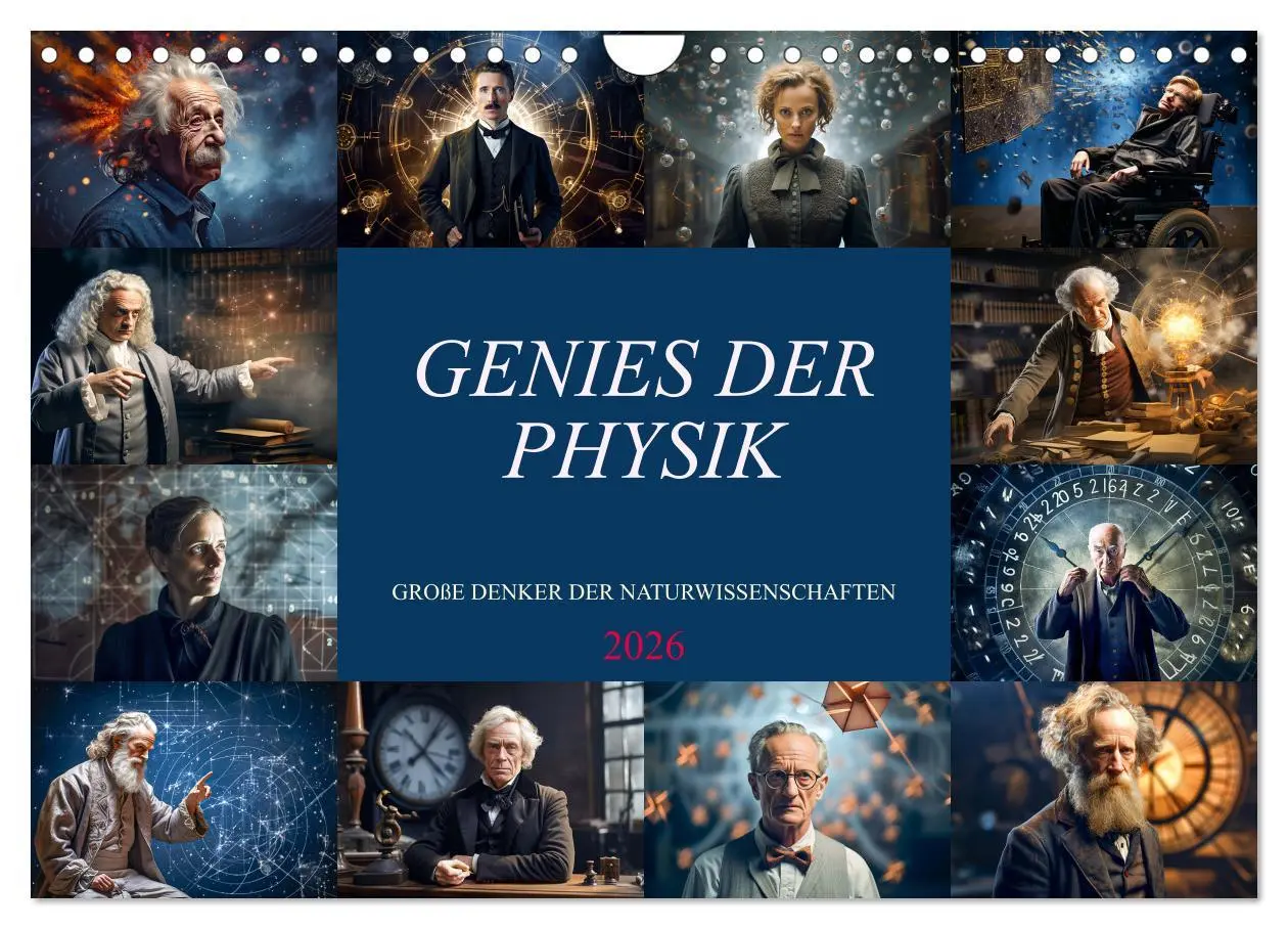 Cover: 9783457369746 | Genies der Physik (Wandkalender 2026 DIN A4 quer), CALVENDO...