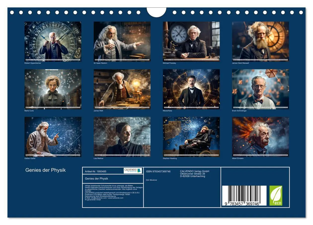 Bild: 9783457369746 | Genies der Physik (Wandkalender 2026 DIN A4 quer), CALVENDO...