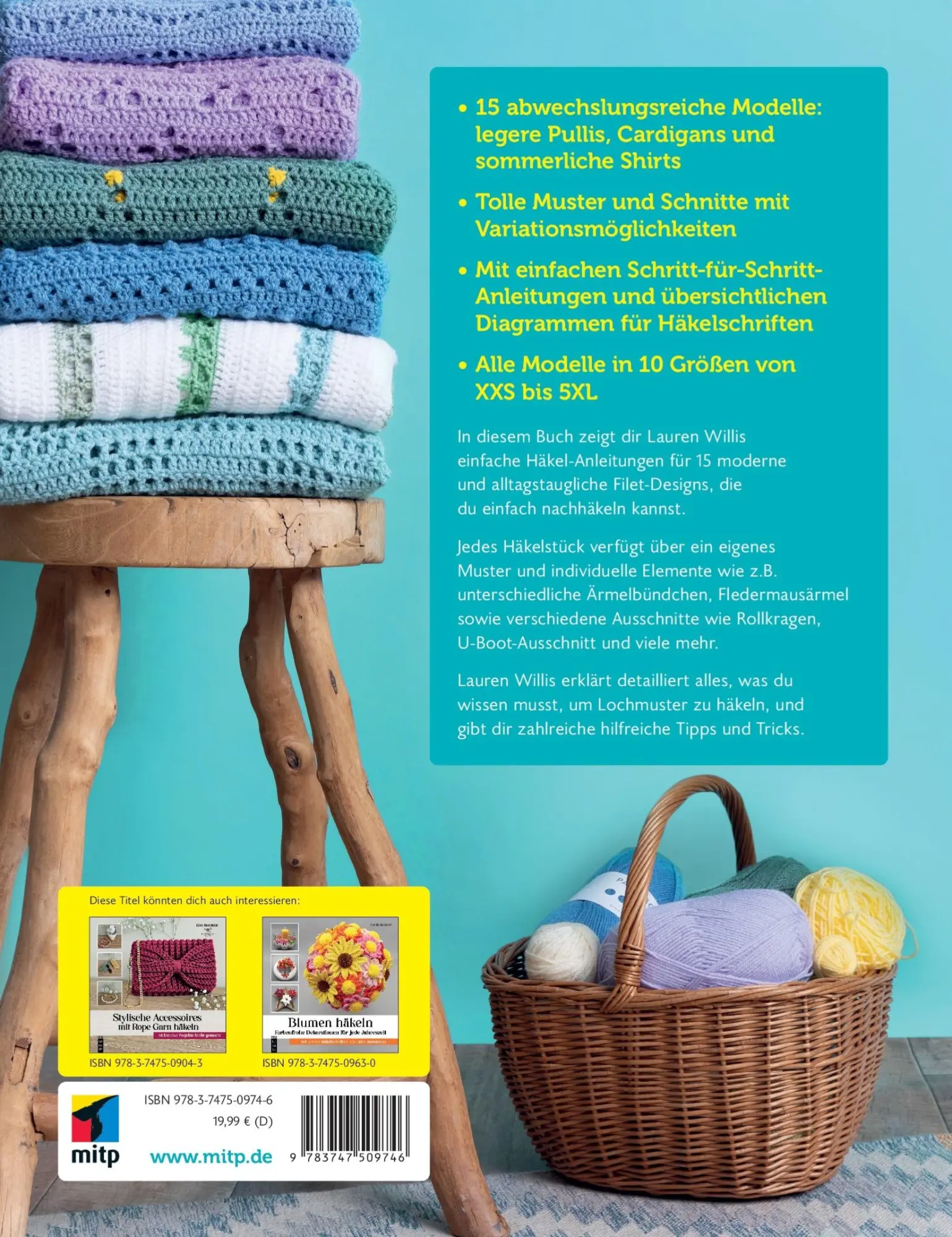 Rückseite: 9783747509746 | Moderne Pullover &amp; Co. mit Lochmuster häkeln | Lauren Willis | Buch