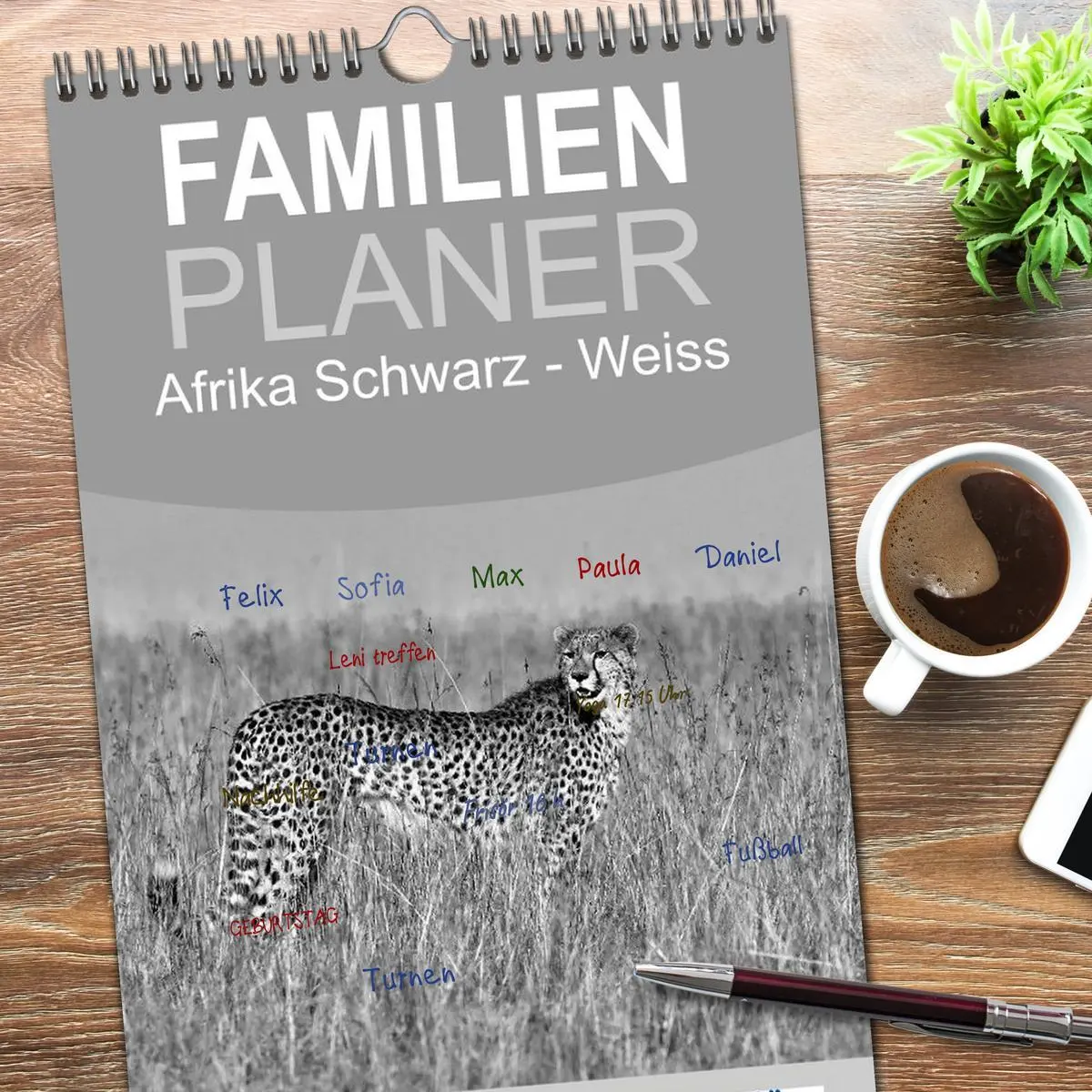 Bild: 9783516519846 | Familienplaner 2026 - Afrika Schwarz - Weiss mit 5 Spalten...