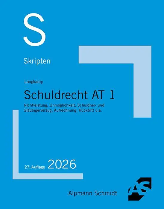 Cover: 9783867529846 | Skript Schuldrecht AT 1 | Tobias Langkamp | Taschenbuch | 288 S.