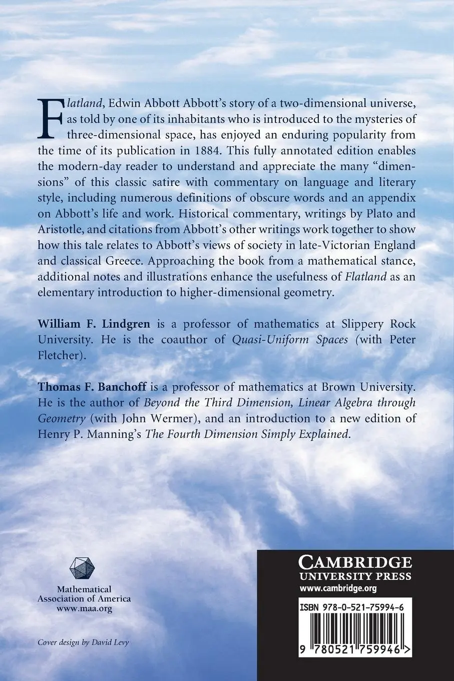 Rückseite: 9780521759946 | Flatland | Edwin Abbott Abbott (u. a.) | Taschenbuch | Englisch | 2009