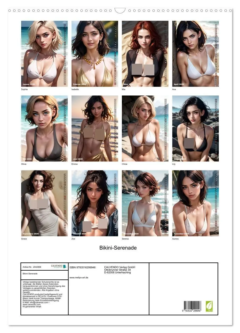 Bild: 9783516299946 | Bikini-Serenade (Wandkalender 2026 DIN A2 hoch), CALVENDO...