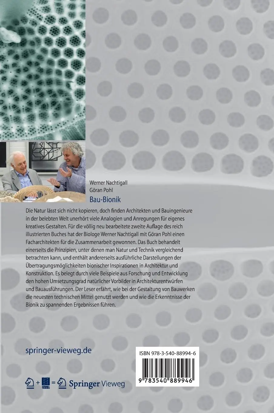 Rückseite: 9783540889946 | Bau-Bionik | Natur - Analogien - Technik | Göran Pohl (u. a.) | Buch