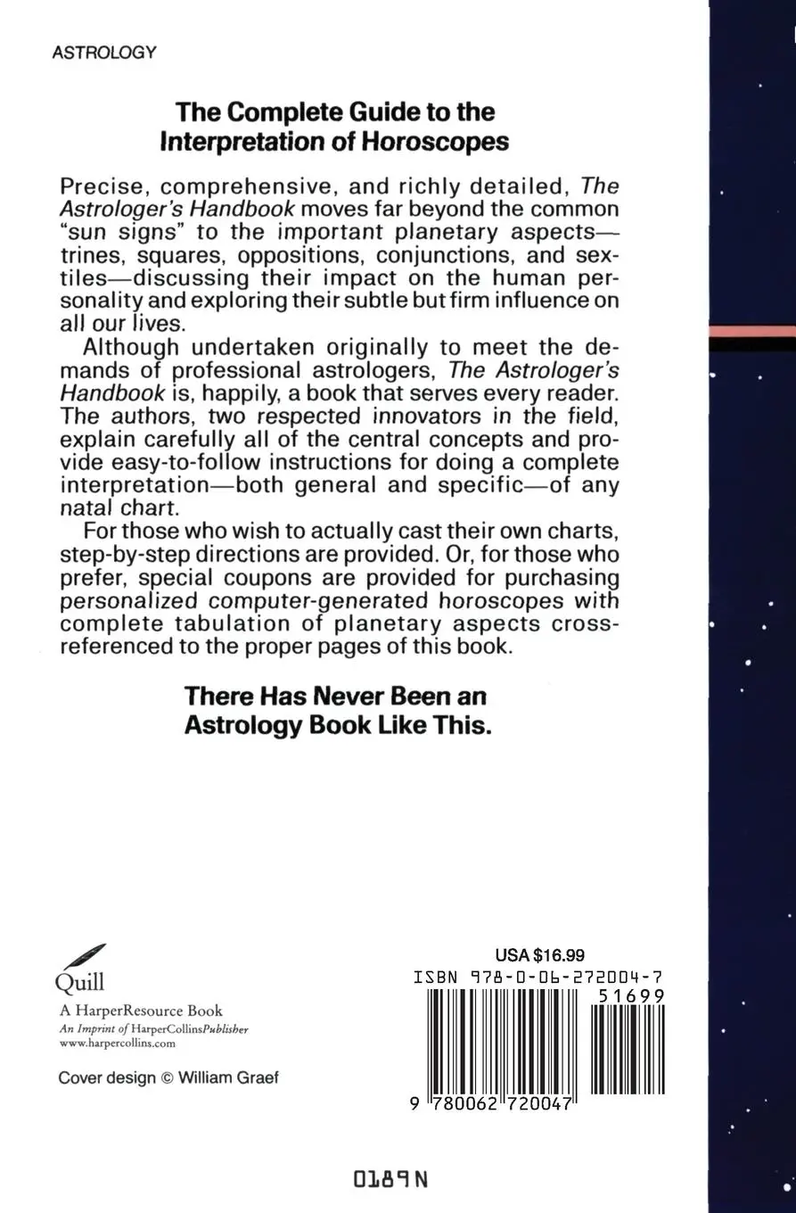 Rückseite: 9780062720047 | The Astrologer's Handbook | Frances Sakoian | Taschenbuch | Englisch