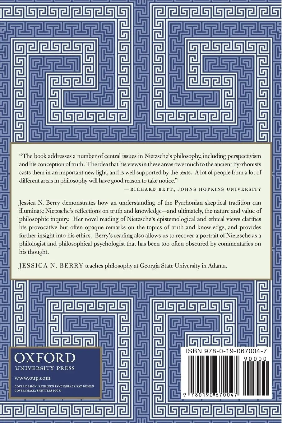 Rückseite: 9780190670047 | Nietzsche and the Ancient Skeptical Tradition | Jessica N Berry | Buch