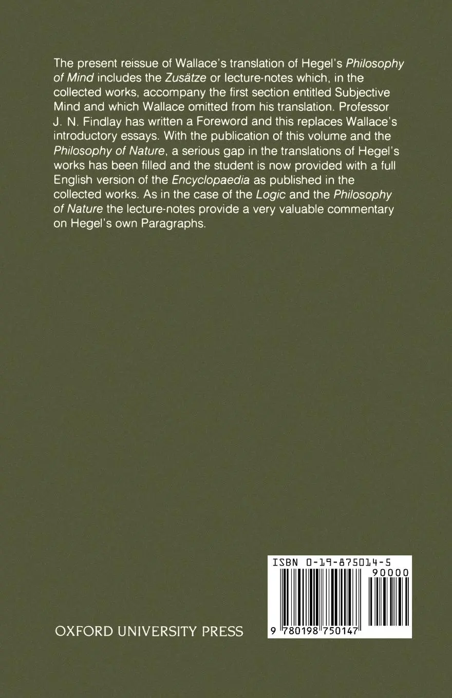 Rückseite: 9780198750147 | Hegel | Philosophy of Mind | Georg Wilhelm Friedrich Hegel | Buch