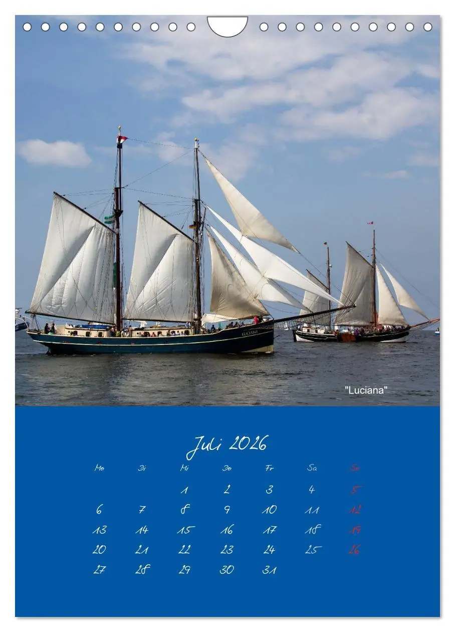 Bild: 9783516470147 | Unter Segeln (Wandkalender 2026 DIN A4 hoch), CALVENDO Monatskalender