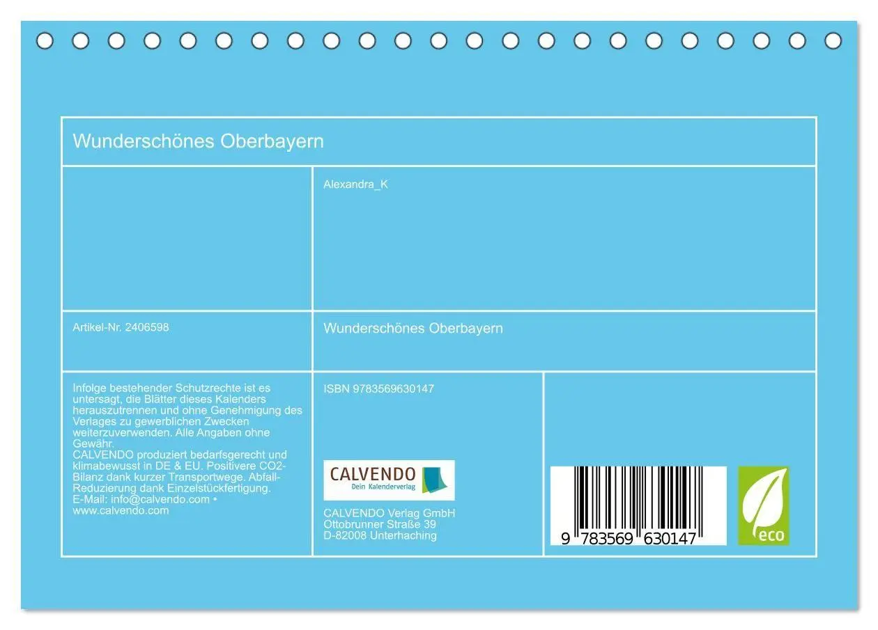 Bild: 9783569630147 | Wunderschönes Oberbayern (Tischkalender 2027 DIN A5 quer), CALVENDO...