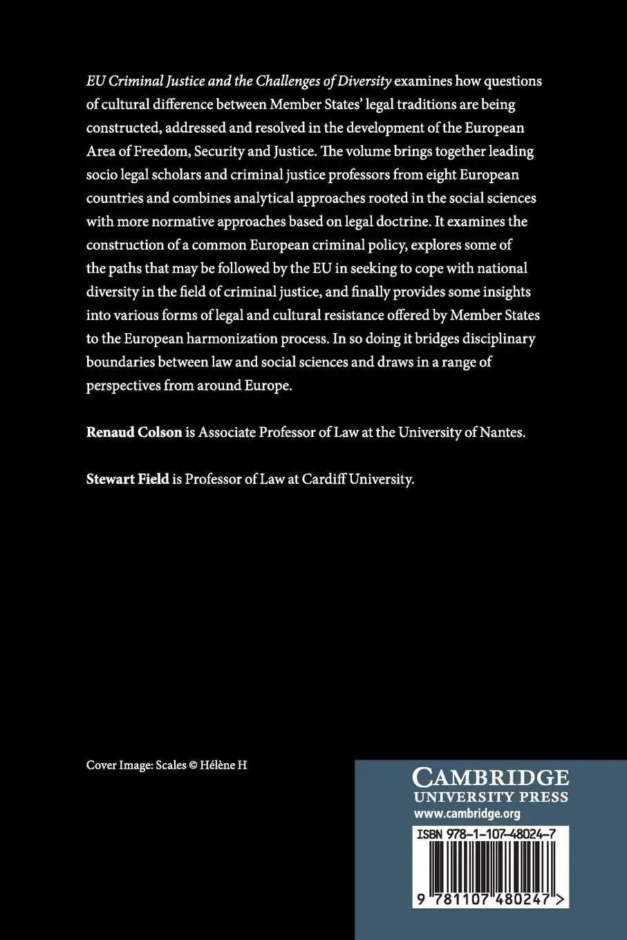 Rückseite: 9781107480247 | EU Criminal Justice and the Challenges of Diversity | Colson (u. a.)