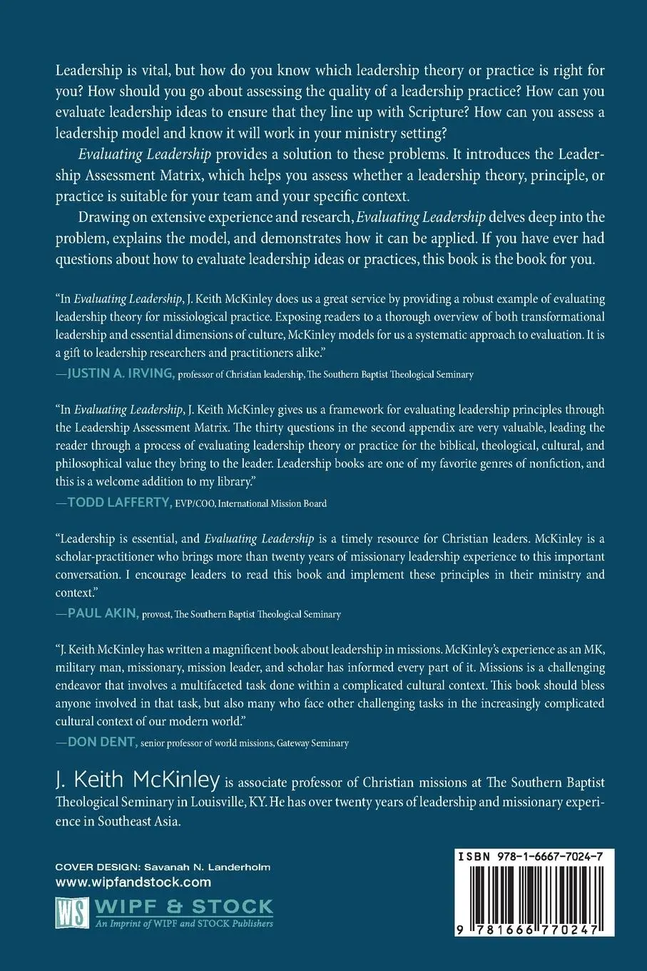 Rückseite: 9781666770247 | Evaluating Leadership | J. Keith McKinley | Taschenbuch | Englisch