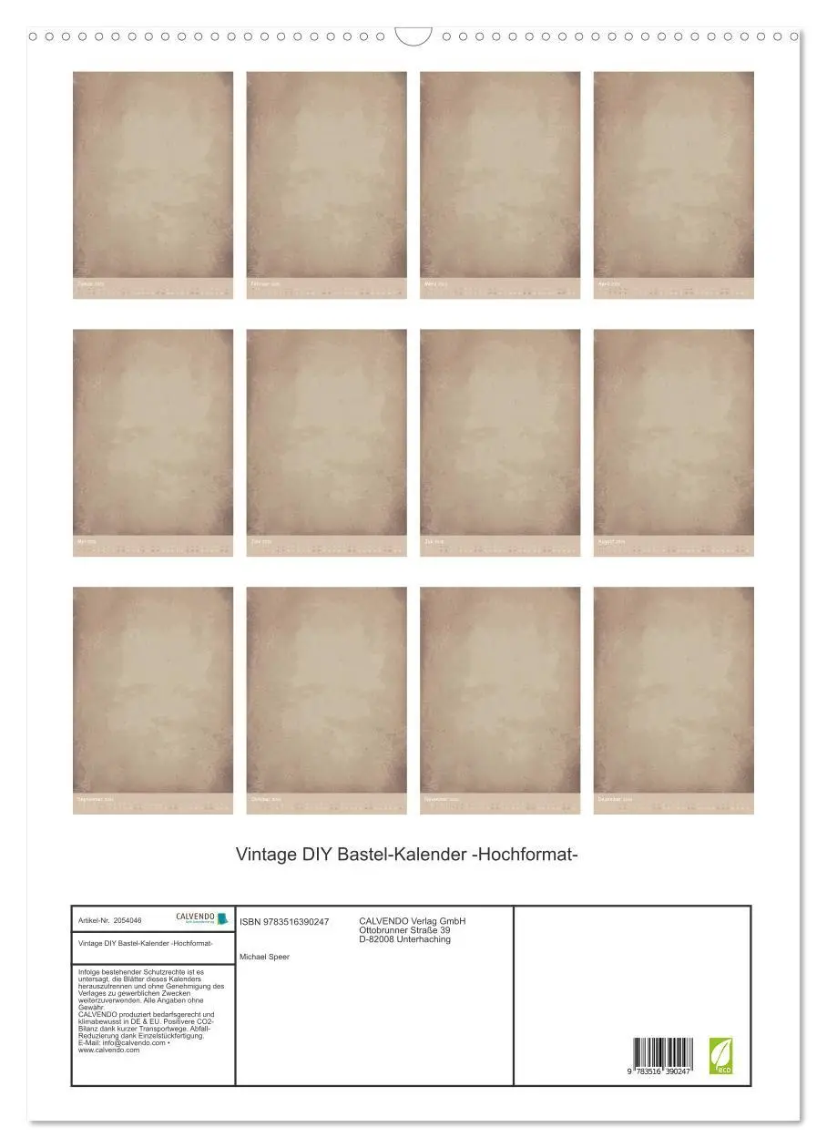 Bild: 9783516390247 | Vintage DIY Bastel-Kalender -Hochformat- (Wandkalender 2026 DIN A2...