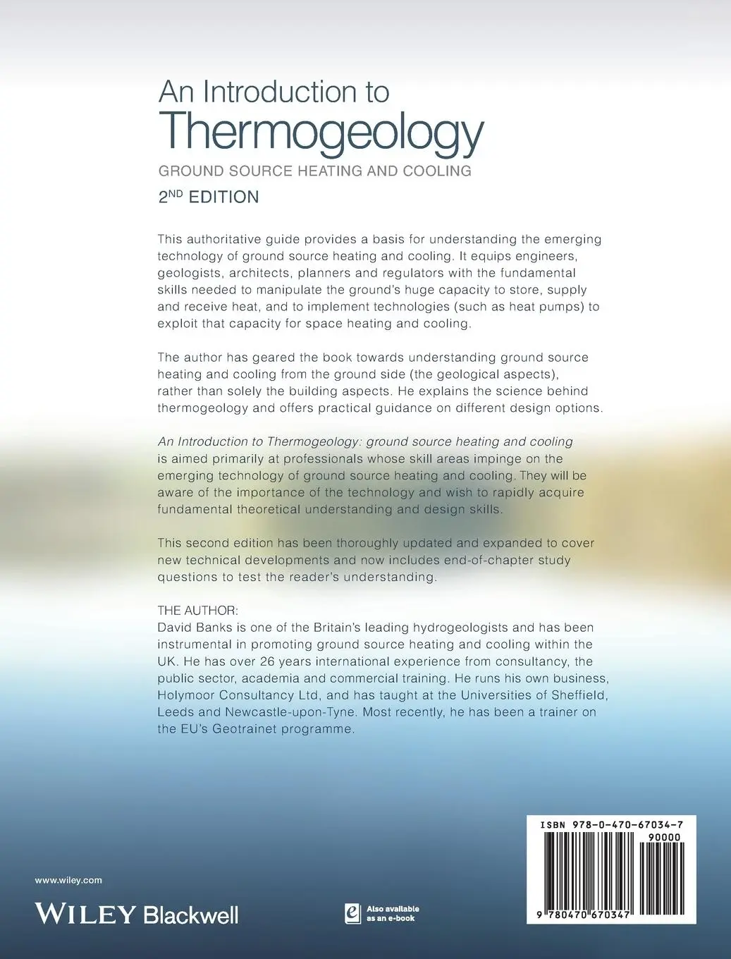 Rückseite: 9780470670347 | An Introduction to Thermogeology | David Banks | Buch | 544 S. | 2012
